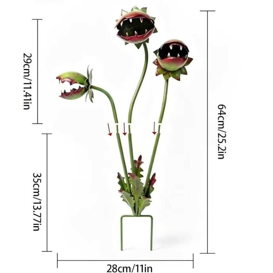 β οΈ Whimsical Metal Venus Flytrap Garden Stake β Handcrafted Outdoor Plant Decor πͺ΄