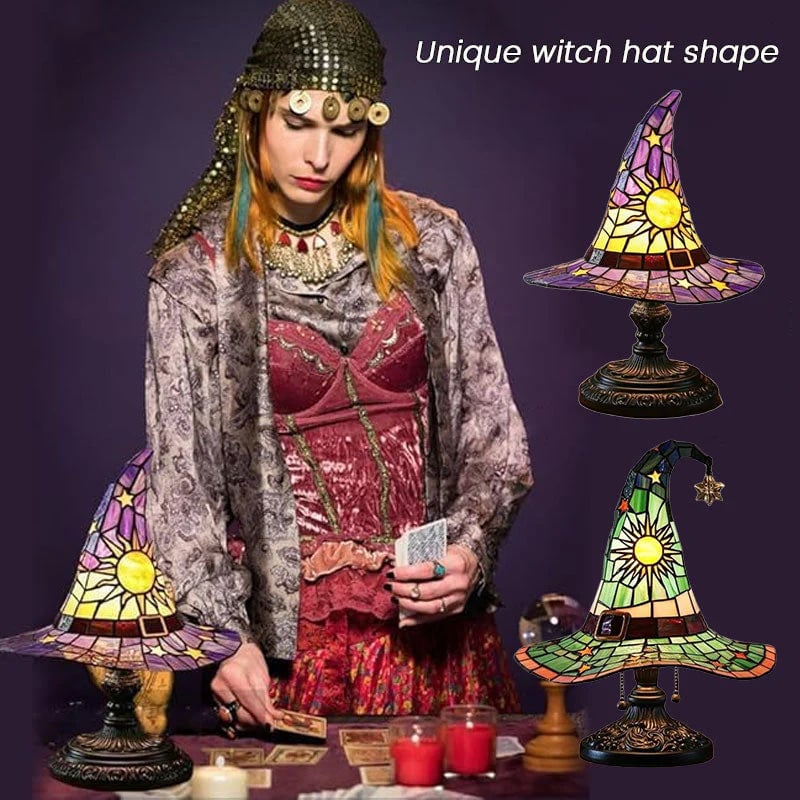 đĽLimited Exclusive 50% OFFâ ď¸Witch Hat Stained Glass Style Night Lightđ