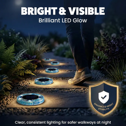 Stained Glass Mosaic Disk Lights, Automatic, Wireless, Waterproof, Outdoor Decorative Pathway LED Garden Lights