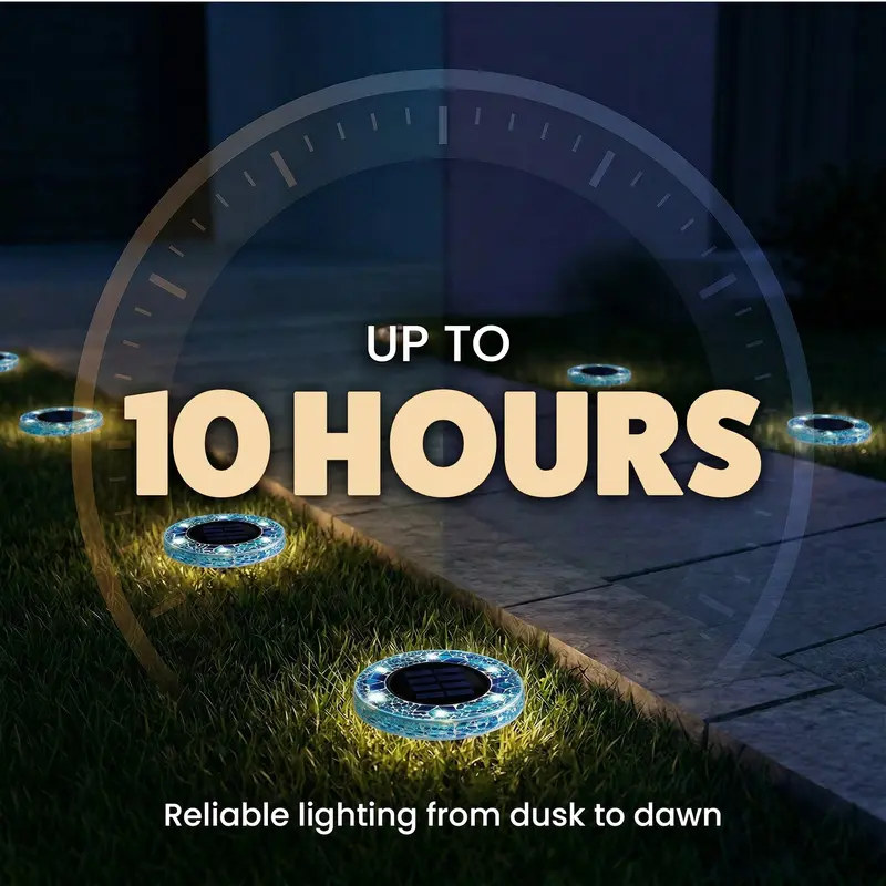 Stained Glass Mosaic Disk Lights, Automatic, Wireless, Waterproof, Outdoor Decorative Pathway LED Garden Lights