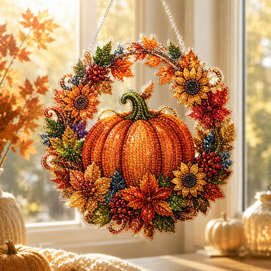 🍂Autumn Harvest Pumpkin Diamond Art Hanging Ornament Kit