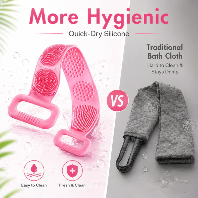🚿 Double-Sided Silicone Back Scrubber – Long Exfoliating Bath Brush