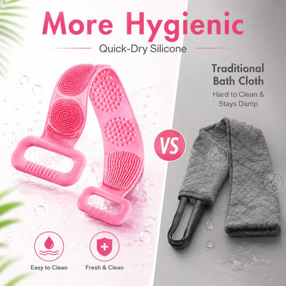 🚿 Double-Sided Silicone Back Scrubber – Long Exfoliating Bath Brush