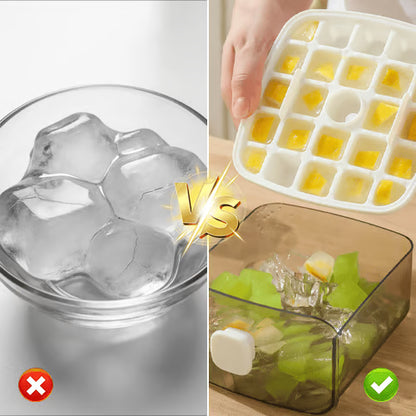 Handled Press-Type Ice Cube Tray (Double-Layer)