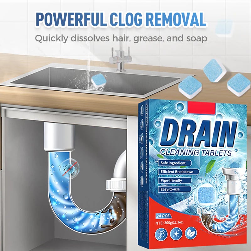 ✨ BUY MORE SAVE MORE! 🚰 Pipe Unclogging Tablets – Fast-Acting Blockage Remover – Safe for pipes, removes hair & grease – no damage to plumbing 🔧