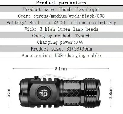 🔥 - Three-eyed Monster Mini Flash Super Power Flashlight