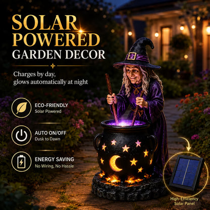 🪄Halloween Witch Glowing Cauldron Solar Light