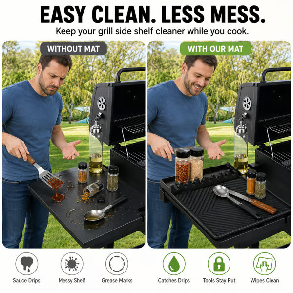 16.5x11" Silicone Mat – Heat Resistant, Dishwasher Safe, Non-Slip for Grill & Counter