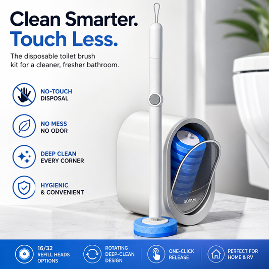 SOPAMI Disposable Toilet Brush Kit | No-Touch Toilet Cleaner
