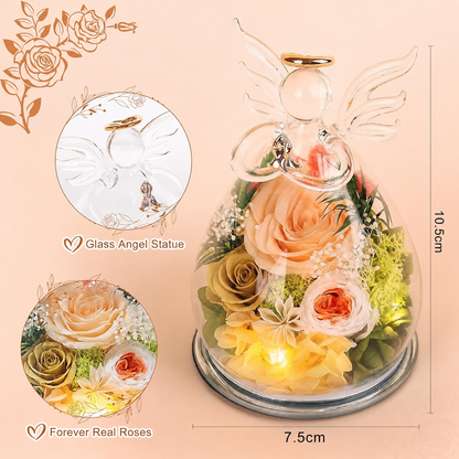 Timeless Angel Preserved Rose in Glass | Mother's Day, Birthday & Anniversary Gift for Mom, Grandma, Wife