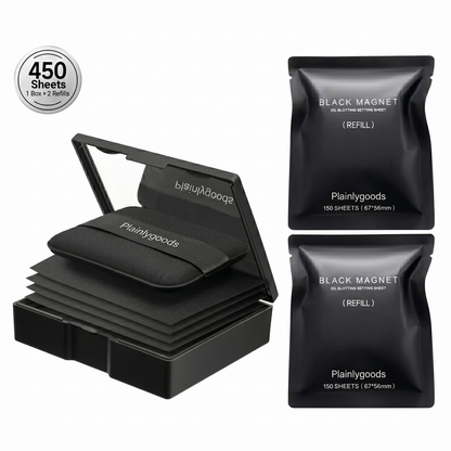 Plainlygoods Black Magnet Oil Blotting Setting Sheet—Keep Makeup Fresh