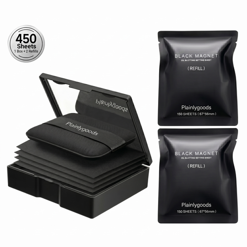 Plainlygoods Black Magnet Oil Blotting Setting Sheet—Keep Makeup Fresh