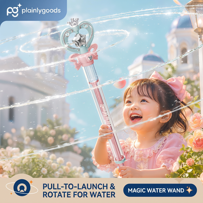 Plainlygoods Magic Spiral Water Wand – 2-in-1 Rotating Spray Water Blaster for Kids