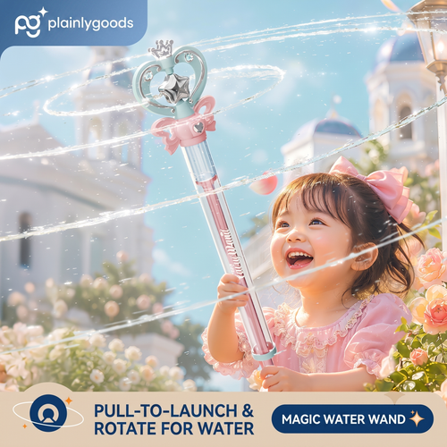 Plainlygoods Magic Spiral Water Wand – 2-in-1 Rotating Spray Water Blaster for Kids