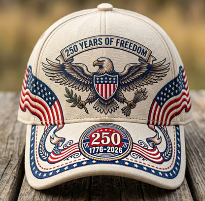 ✨250 Years of Freedom Eagle Cap | Embroidered Patriotic Vintage Baseball Hat – 1776–2026 American Tribute Edition