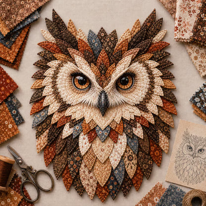 💥 LAST DAY 49% OFF - 🦉 Layered Fabric Owl Wall Art DIY Kit – Relaxing Craft, Beautiful Results (📦Buy 2 Free Shipping)