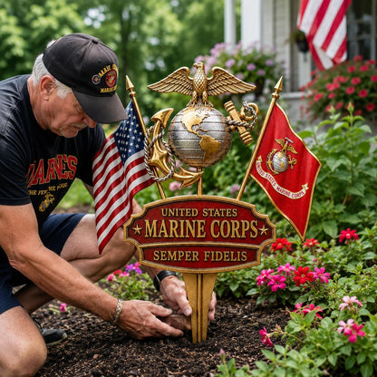 🏆Last Day Promo: 49% OFF 🎖️-US Marine Corps Semper Fidelis Tribute Garden Stake - ✈️Buy 2 Free Shipping Today!