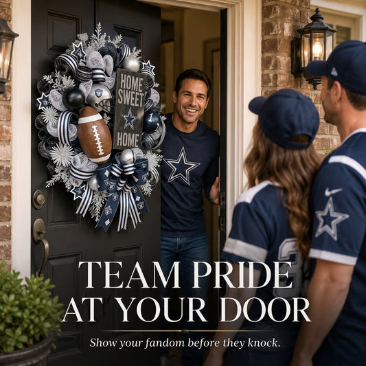 🏈Football Team Handcrafted Wreath for Game-Day Front Door Decor